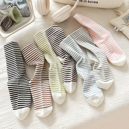 Rufia - Colorful Striped Mid-Calf Socks