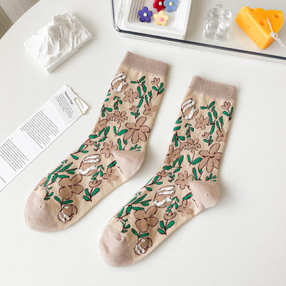 Rufia - Brown Floral Women's Socks