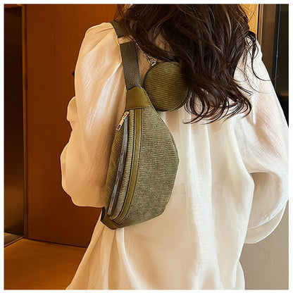 Cosbai - Corduroy Texture Waist Coin Purse