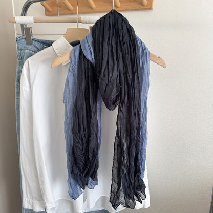 Product image for Scarvii - Color Block Long Scarf Scarf (Black / Blue)
