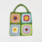 Bohemian Hand-Crocheted Color Block Tote Bag