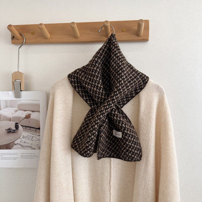 Product image for Scarvii - Fuzzy Textured Surface Narrow Scarf (Dark Coffee)