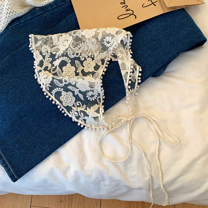 Scarvii - Summer Beige Lace Headscarf