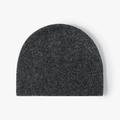 Dark Gray brushed wool brimless knit beanie product view