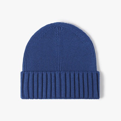 Sky Blue classic solid ribbed cuffed beanie product view
