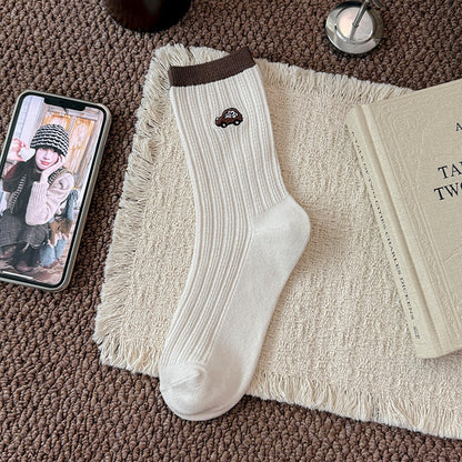 Rufia - Patterned Ribbed Crew Socks