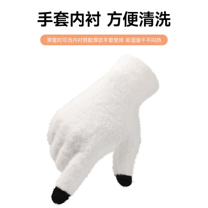 冬季保暖手套滑雪内胆手套防寒户外骑车登山防风防滑触屏手套批发