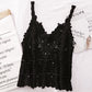 Solid Color Crochet Lace Hollow Camisole Top