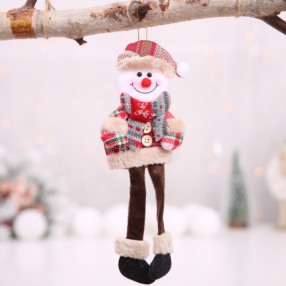 Xris - Christmas Long-Legged Plaid Fabric Doll Ornament