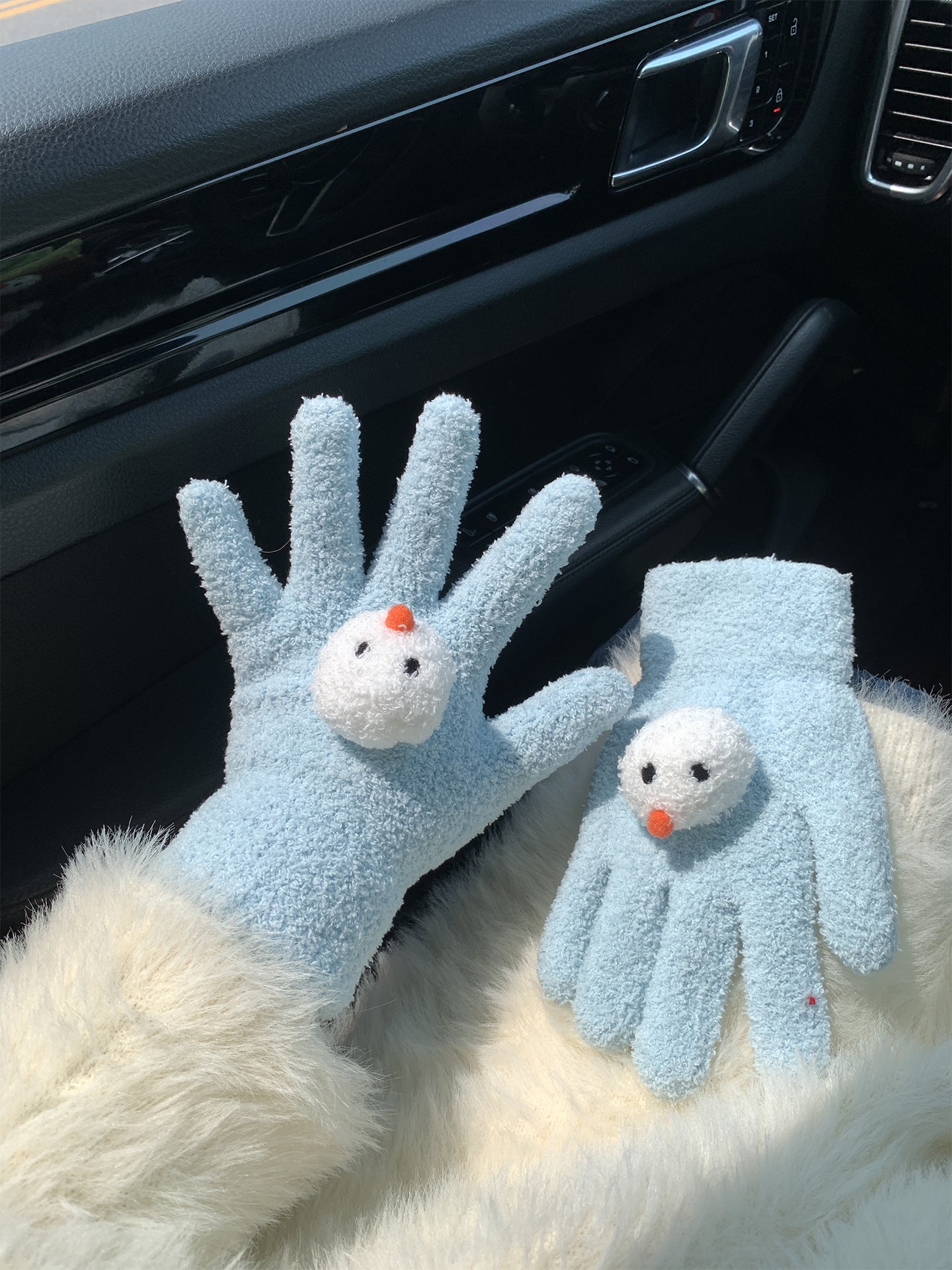 Product image for Gloving - Snowman Applique Gloves (Light Blue)