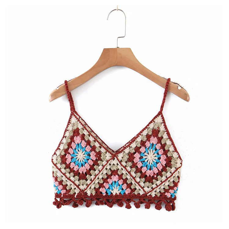 Crosa - Handmade Bohemian Crochet Design Camisole - A Perfect Summer Top Tank