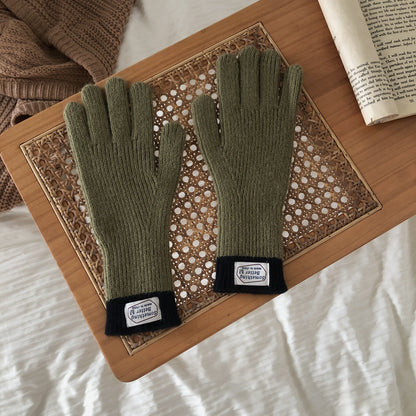 Gloving Knit Gloves for Winter Warmth color options including RED, BLUE, BLACK