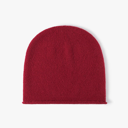 Red wool slouch knit beanie product view