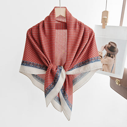 Scarvii - Diamond Pattern Stitched Edge Square Scarf