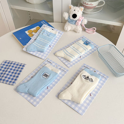 Rufia - Cartoon Ribbed Crew Socks