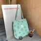 Vintage Corduroy Smiley Face Shoulder Tote Bag