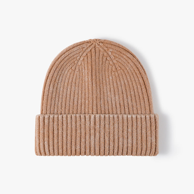 Orange Red heathered ribbed cuffed knit beanie product view