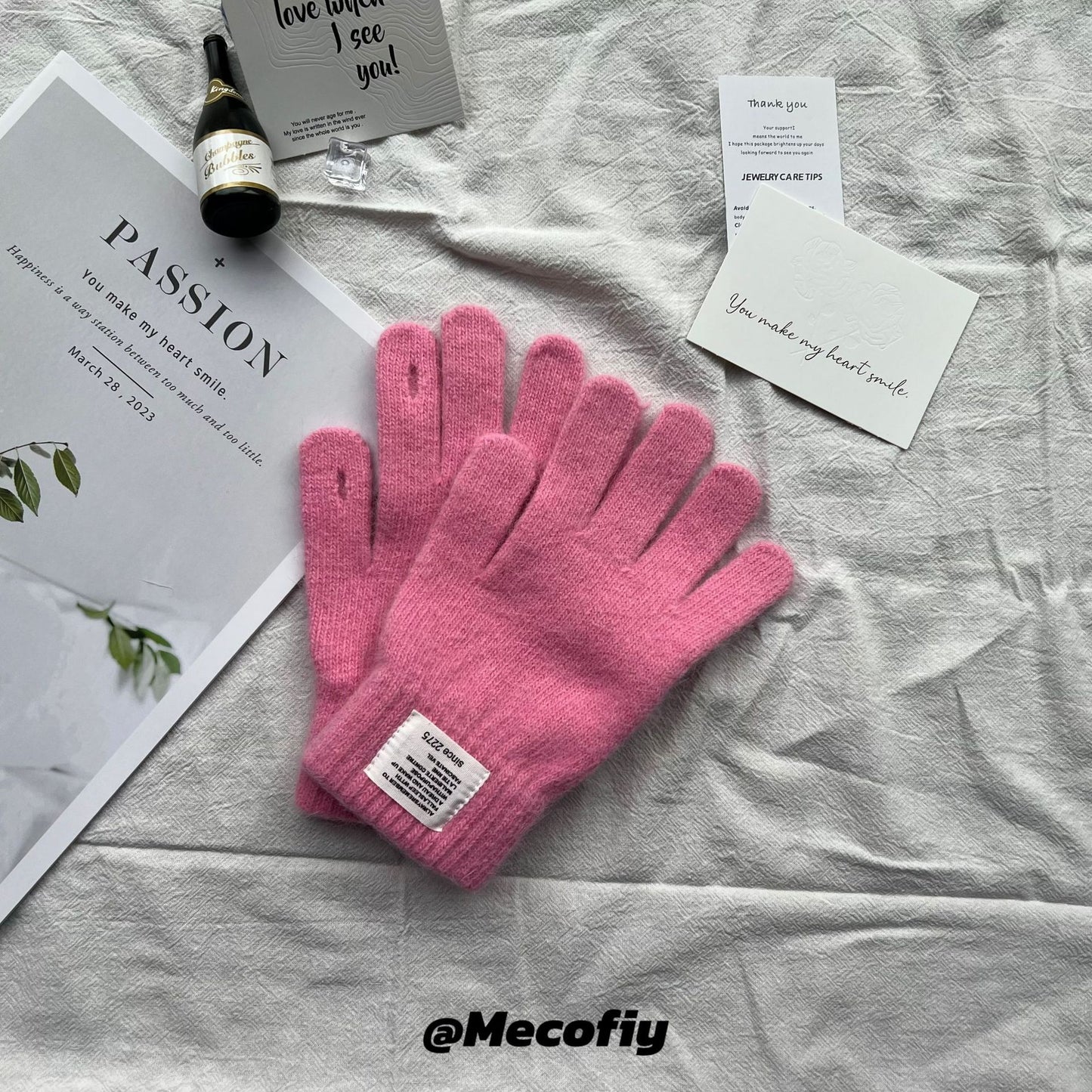 Product image for Gloving - Ribbed Cuff Gloves (Pink)