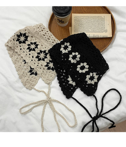 Close-up of crochet vintage hat showing detailed stitching and weave