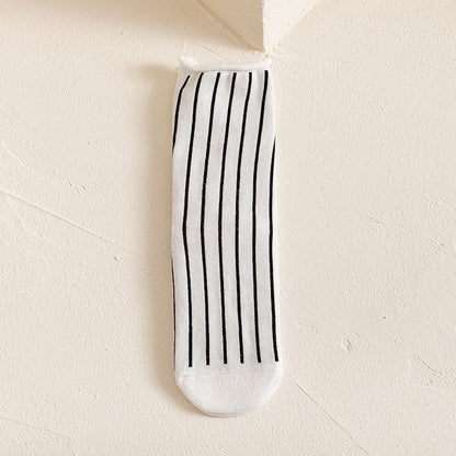 Rufia - Hip-Hop Classic Black and White Cow Print Striped Socks