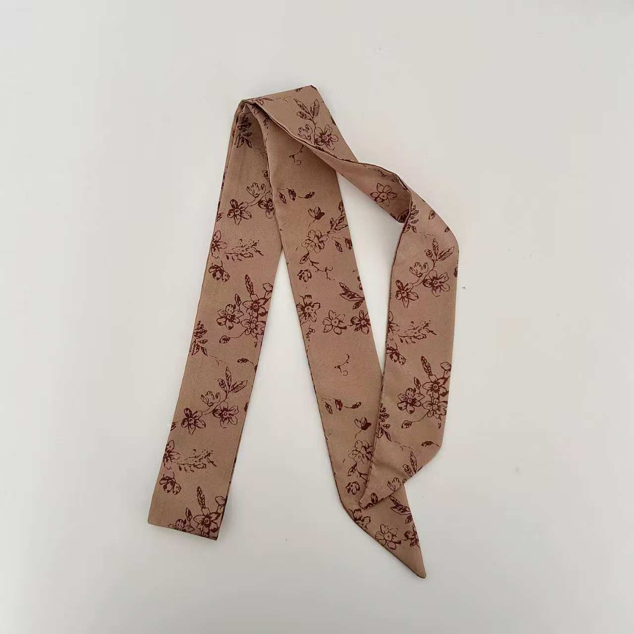 Scarvii Vintage Floral Pattern Skinny Scarf