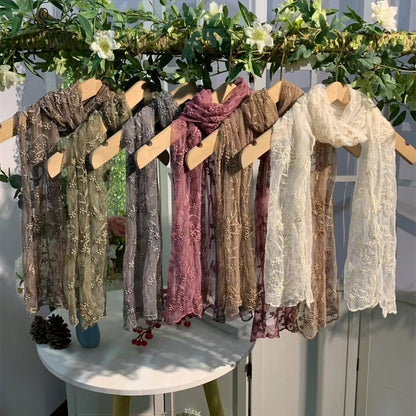 Scarvii - Embroidered Lace Shawl Scarf
