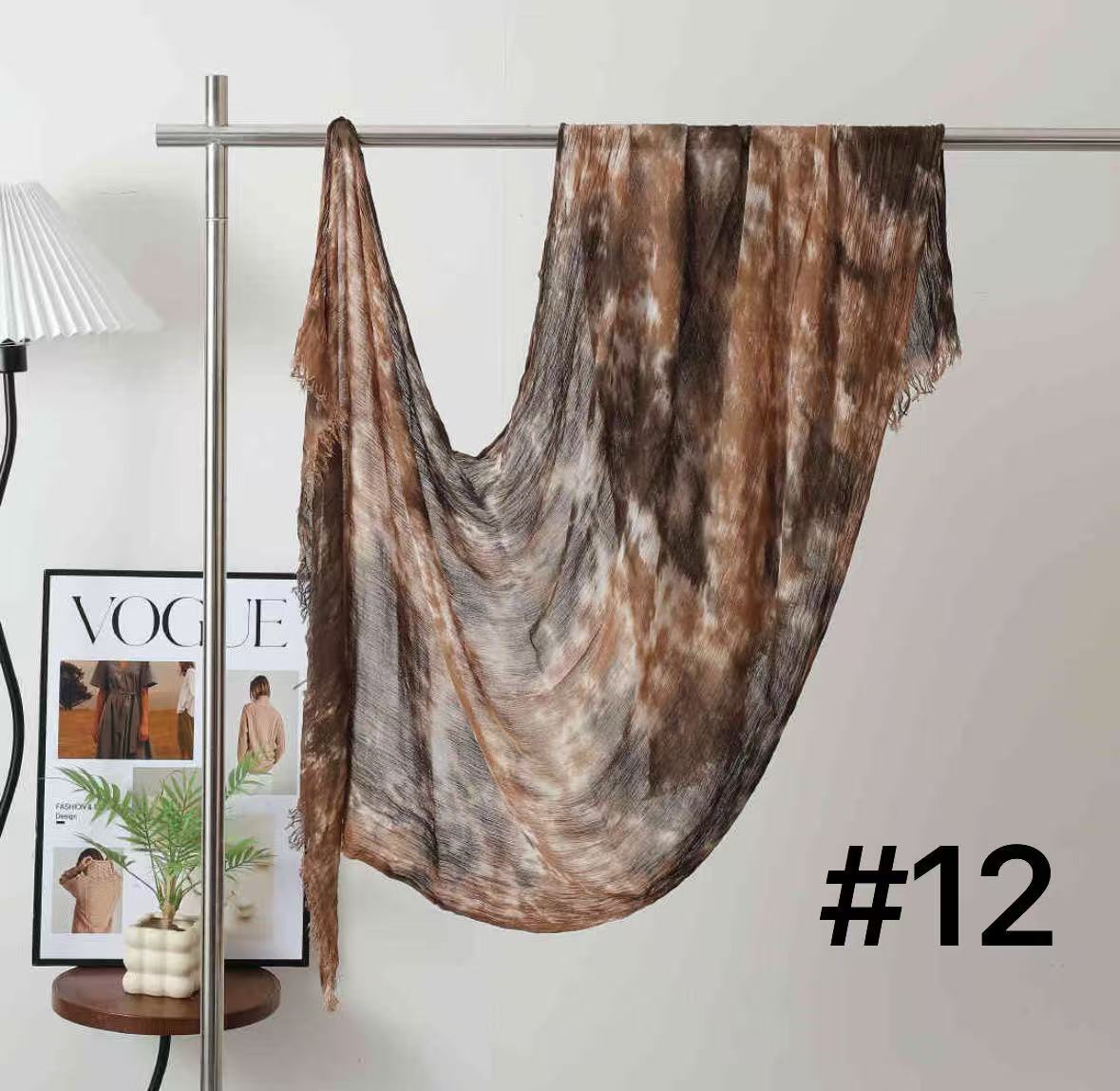 Product image for Scarvii - Abstract Mottled Tie-Dye Fringe Scarf (12#)