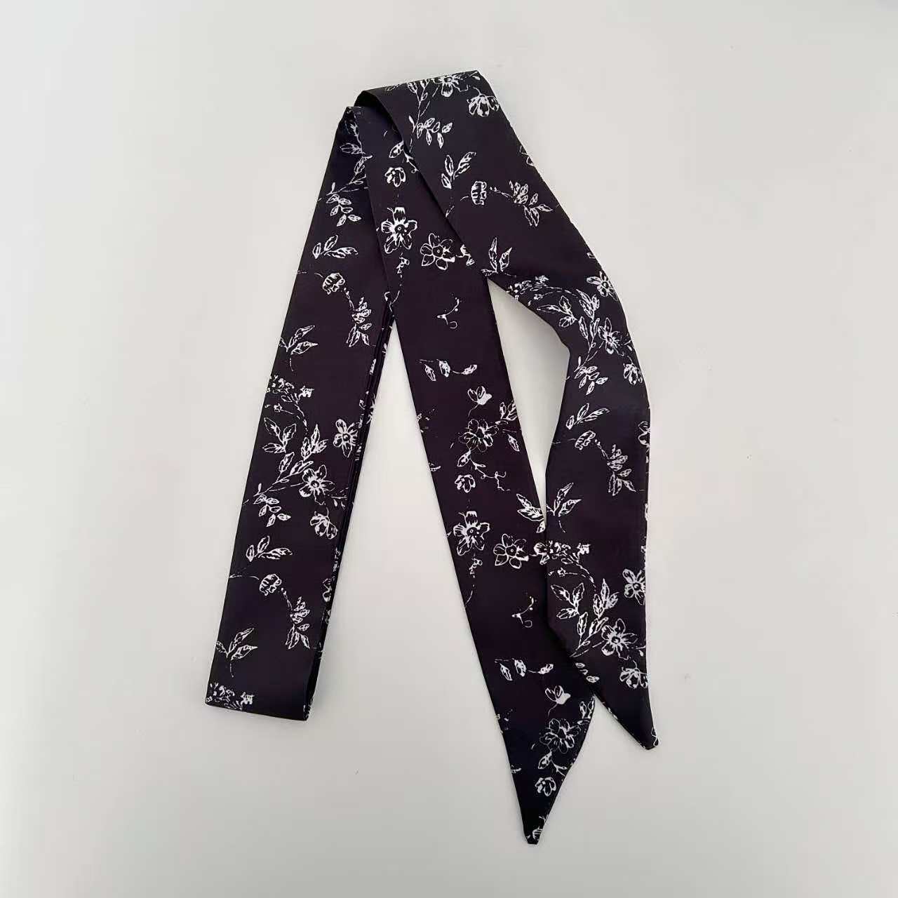 Scarvii Vintage Floral Pattern Skinny Scarf