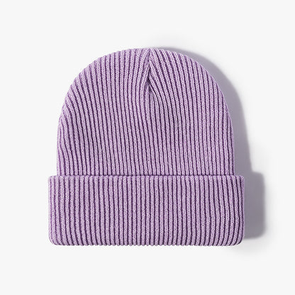 Purple essential ribbed knit beanie