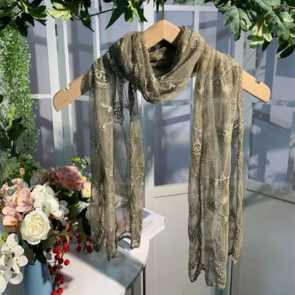 Scarvii - Embroidered Lace Shawl Scarf
