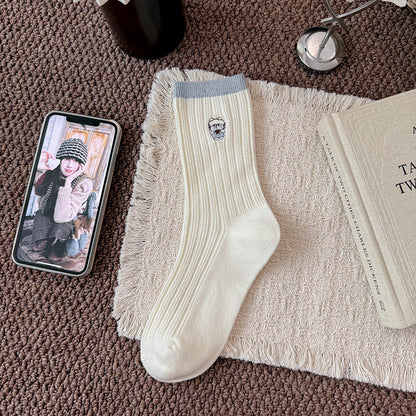 Rufia - Patterned Ribbed Crew Socks