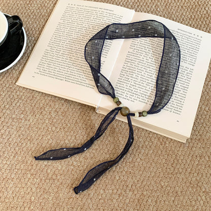 Scarvii Beaded Vintage Retro Spring Lightweight Neck Scarf product image