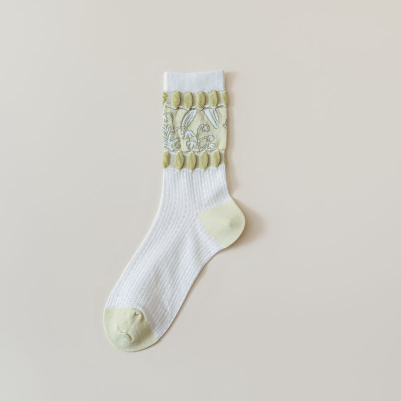 Rufia - Sweet Lily of The Valley Patterned Socks