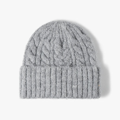Silver cable-knit wool-blend cuffed beanie product view