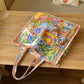 Floral Print Double-Sided Canvas Large Tote Bag