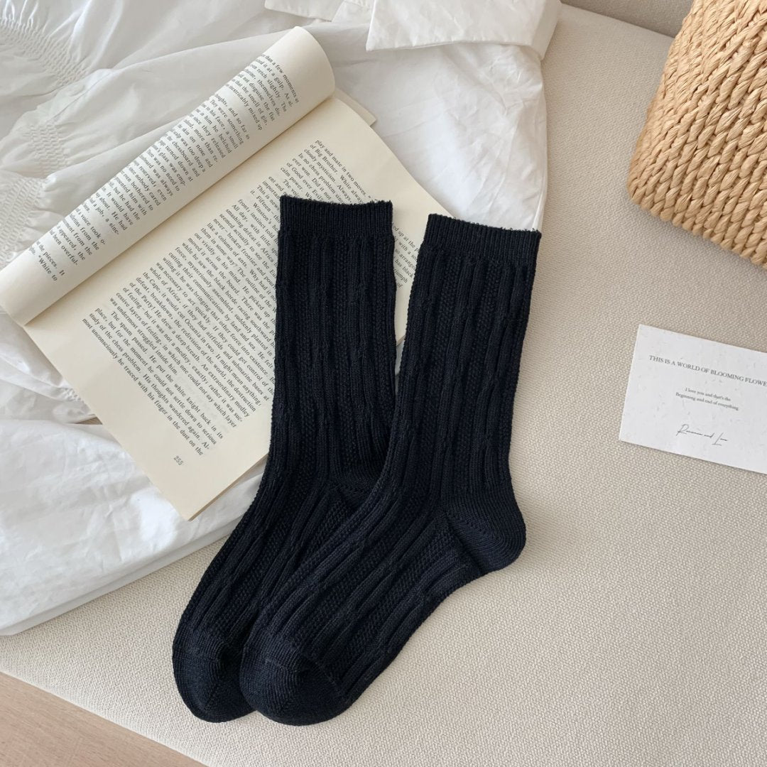 Rufia - Classic Cable Knit Crew Socks