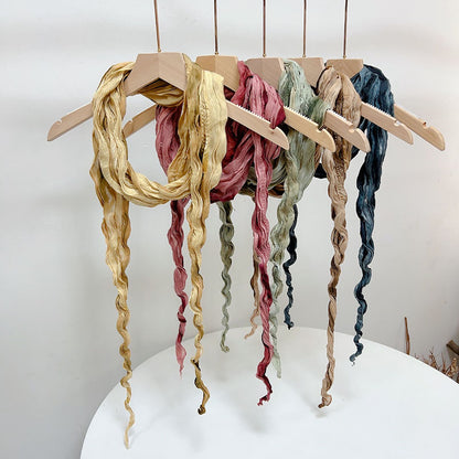 Scarvii Ruffle Vintage Scarf displayed flat showing ruffle details