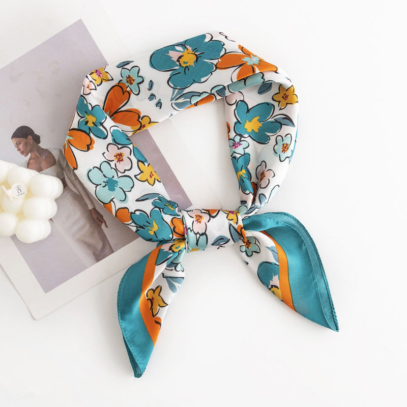 Scarvii - Cute Floral Square Scarf