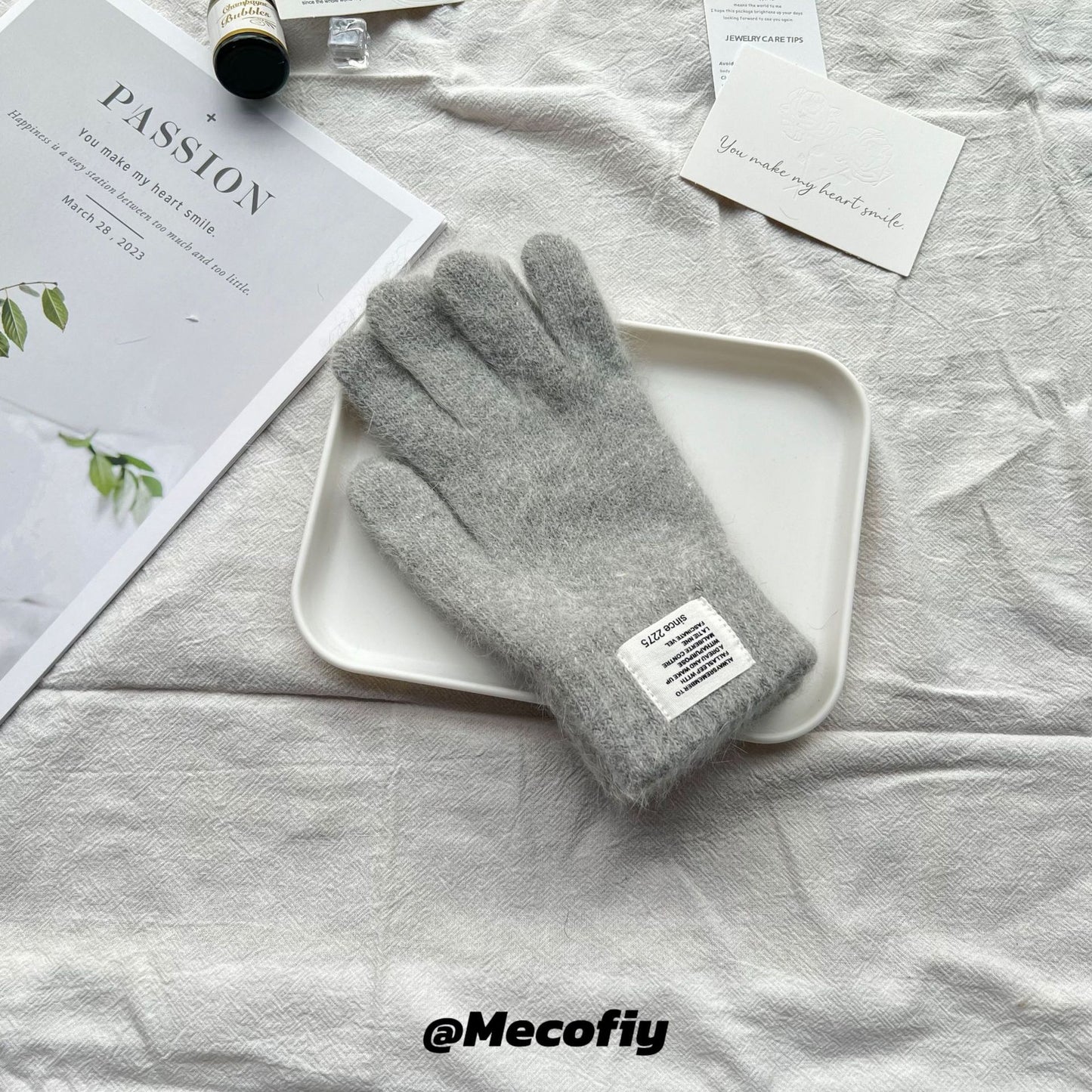 Product image for Gloving - Ribbed Cuff Gloves (Light Gray)