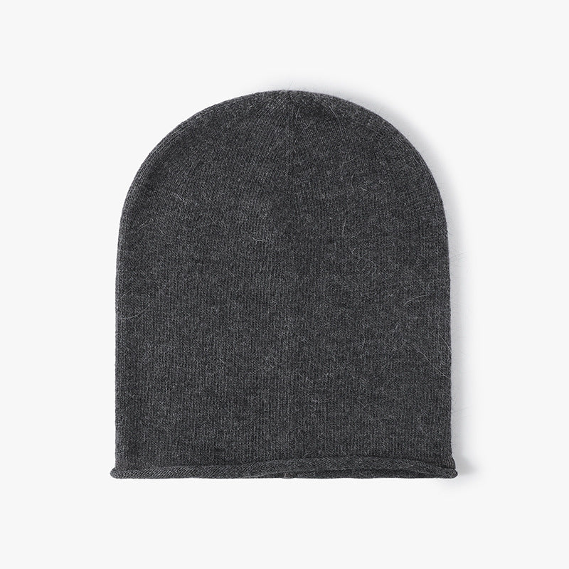 Gray soft knit ear-coverage beanie