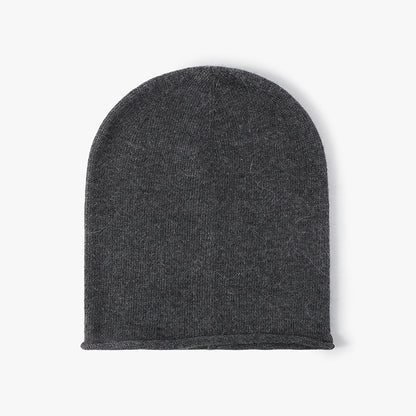 Gray soft knit ear-coverage beanie