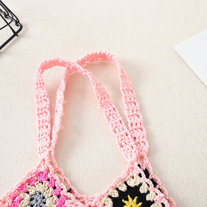 Cosbai Bohemian crochet woven bag displayed on white background