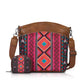 Cosbai - Boho Large Crossbody Bag And Clutch Set - 2 PCS