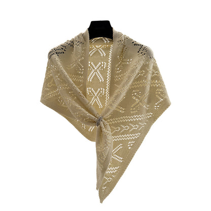 Scarvii - Bow-Like Geometric Openwork Knit Scarf