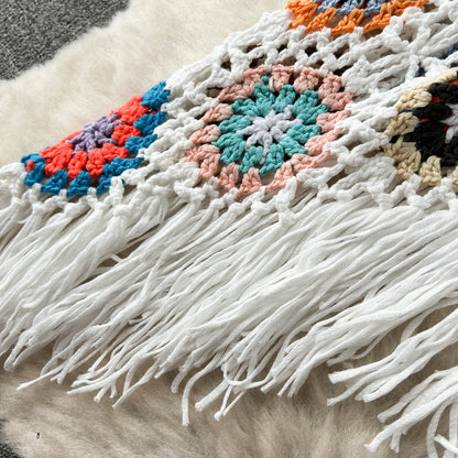 Crosa Bohemian Knitted Open-Knit Crochet Top and Skirt accessory detail view