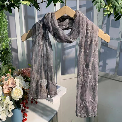 Scarvii - Embroidered Lace Shawl Scarf