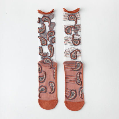 Rufia - Geometric Asymmetrical Sheer Socks