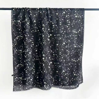 Scarvii - Star Design Fringe Semi-Sheer Scarf