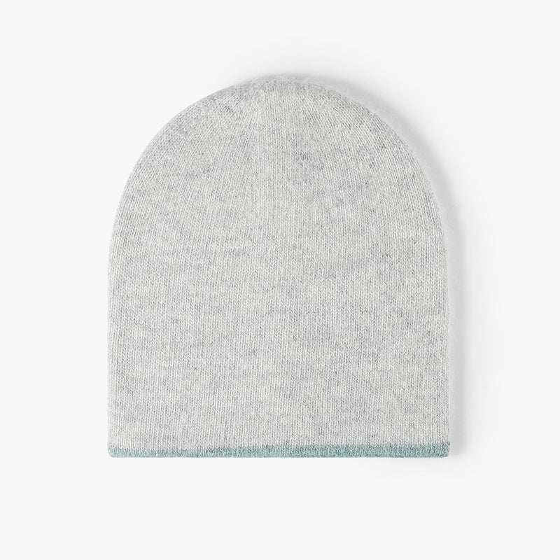 Light Gray reversible contrast-edge knit beanie product view