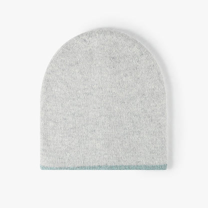 Light Gray reversible contrast-edge knit beanie product view